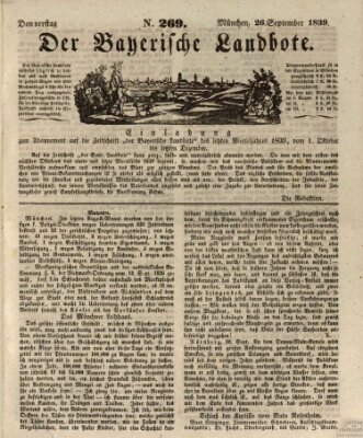 Der Bayerische Landbote Donnerstag 26. September 1839