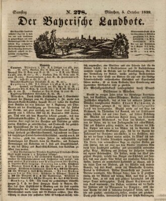 Der Bayerische Landbote Samstag 5. Oktober 1839