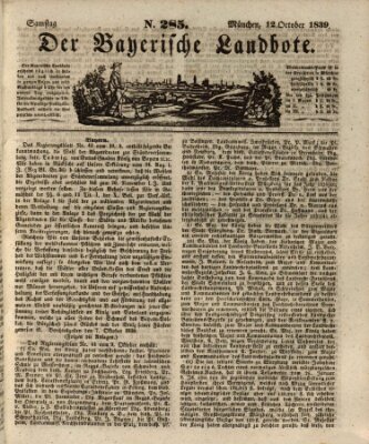 Der Bayerische Landbote Samstag 12. Oktober 1839