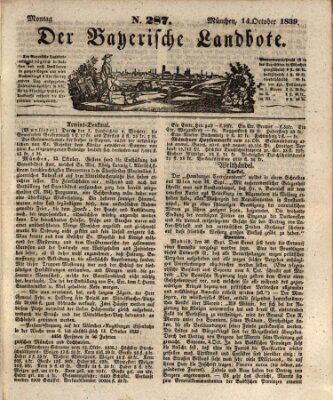 Der Bayerische Landbote Montag 14. Oktober 1839