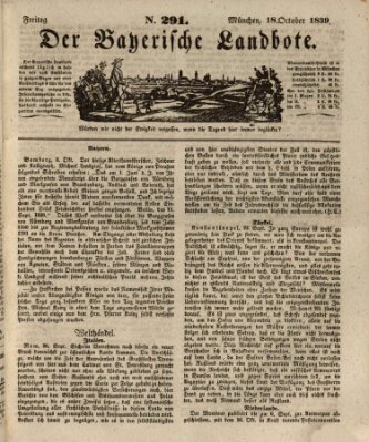 Der Bayerische Landbote Freitag 18. Oktober 1839