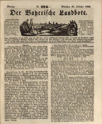 Der Bayerische Landbote Montag 21. Oktober 1839