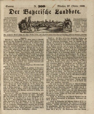 Der Bayerische Landbote Sonntag 27. Oktober 1839