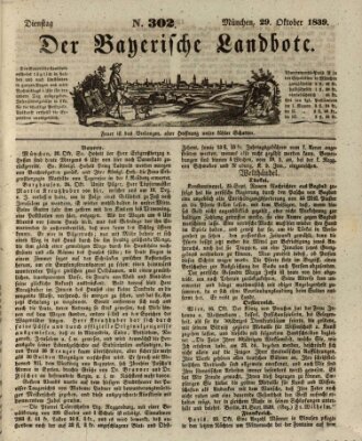Der Bayerische Landbote Dienstag 29. Oktober 1839