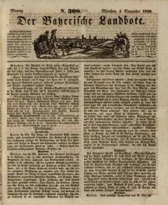 Der Bayerische Landbote Montag 4. November 1839