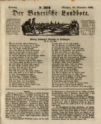 Der Bayerische Landbote Sonntag 10. November 1839