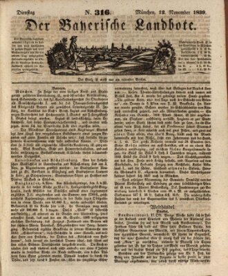 Der Bayerische Landbote Dienstag 12. November 1839