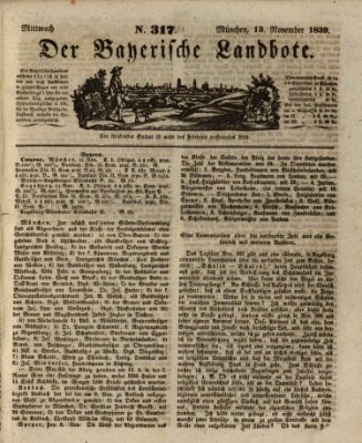 Der Bayerische Landbote Mittwoch 13. November 1839