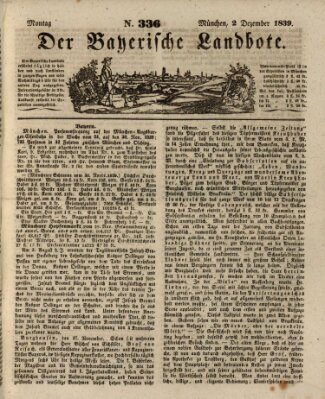 Der Bayerische Landbote Montag 2. Dezember 1839