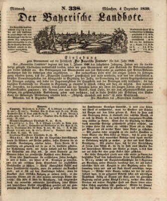 Der Bayerische Landbote Mittwoch 4. Dezember 1839