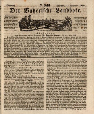 Der Bayerische Landbote Mittwoch 11. Dezember 1839