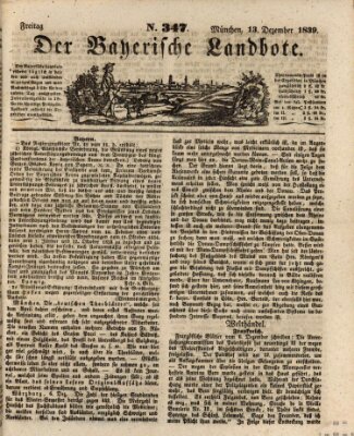 Der Bayerische Landbote Freitag 13. Dezember 1839