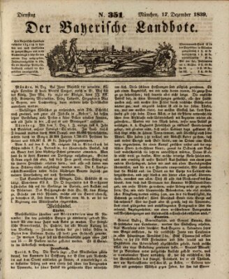 Der Bayerische Landbote Dienstag 17. Dezember 1839