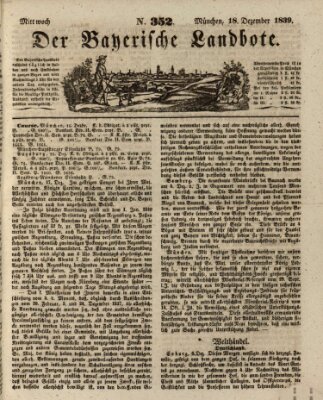 Der Bayerische Landbote Mittwoch 18. Dezember 1839