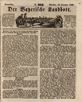 Der Bayerische Landbote Donnerstag 19. Dezember 1839