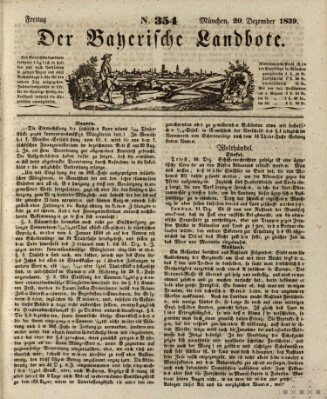 Der Bayerische Landbote Freitag 20. Dezember 1839