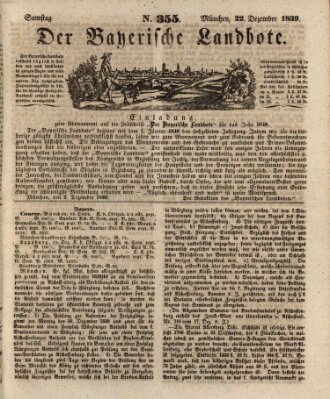 Der Bayerische Landbote Sonntag 22. Dezember 1839