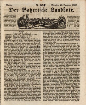 Der Bayerische Landbote Montag 23. Dezember 1839