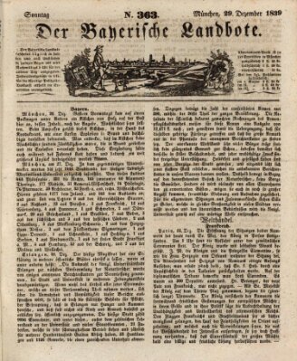 Der Bayerische Landbote Sonntag 29. Dezember 1839