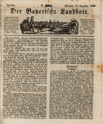 Der Bayerische Landbote Dienstag 31. Dezember 1839