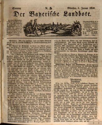 Der Bayerische Landbote Sonntag 5. Januar 1840