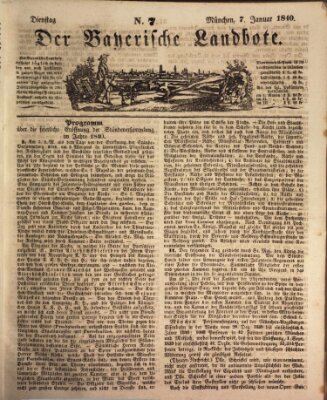 Der Bayerische Landbote Dienstag 7. Januar 1840