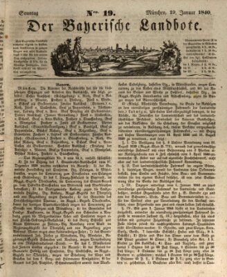 Der Bayerische Landbote Sonntag 19. Januar 1840