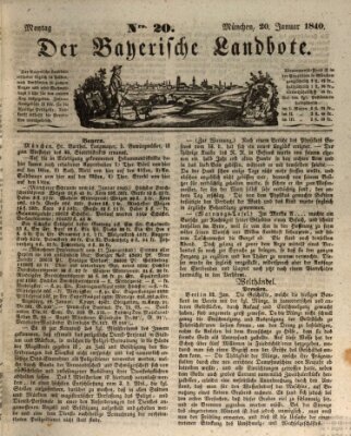 Der Bayerische Landbote Montag 20. Januar 1840