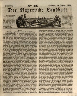 Der Bayerische Landbote Donnerstag 23. Januar 1840