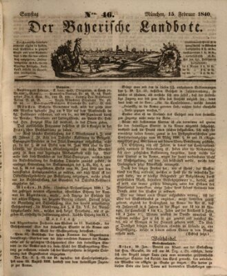 Der Bayerische Landbote Samstag 15. Februar 1840