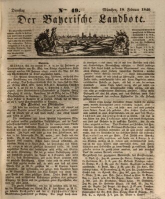 Der Bayerische Landbote Dienstag 18. Februar 1840