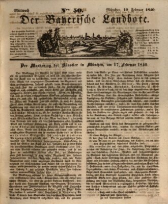 Der Bayerische Landbote Mittwoch 19. Februar 1840