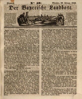 Der Bayerische Landbote Mittwoch 26. Februar 1840