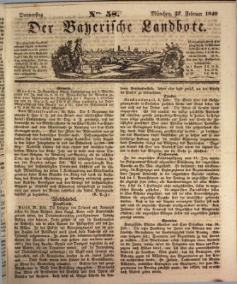 Der Bayerische Landbote Donnerstag 27. Februar 1840