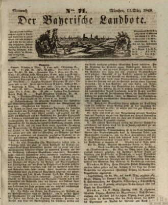 Der Bayerische Landbote Mittwoch 11. März 1840