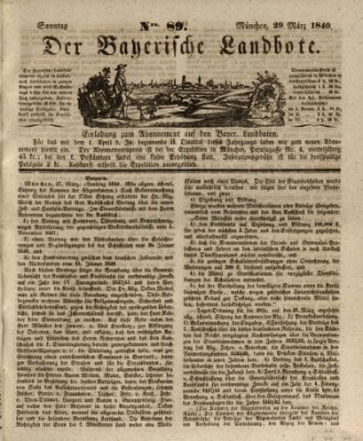 Der Bayerische Landbote Sonntag 29. März 1840