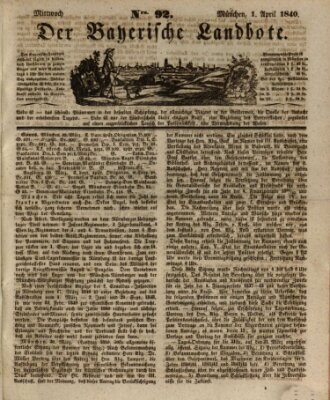 Der Bayerische Landbote Mittwoch 1. April 1840