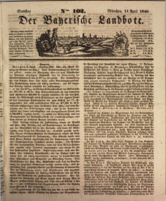 Der Bayerische Landbote Samstag 11. April 1840