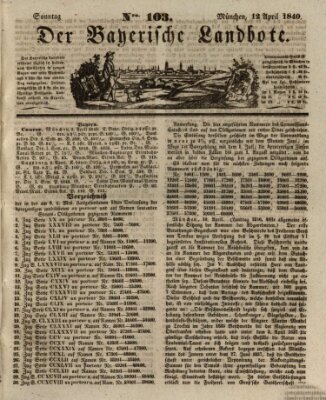 Der Bayerische Landbote Sonntag 12. April 1840