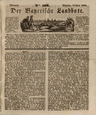 Der Bayerische Landbote Mittwoch 15. April 1840