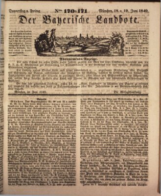 Der Bayerische Landbote Freitag 19. Juni 1840