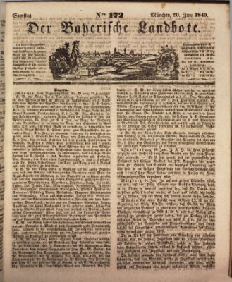 Der Bayerische Landbote Samstag 20. Juni 1840