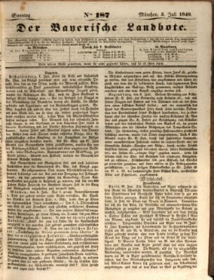 Der Bayerische Landbote Sonntag 5. Juli 1840