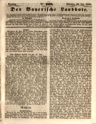 Der Bayerische Landbote Sonntag 26. Juli 1840