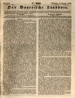 Der Bayerische Landbote Sonntag 2. August 1840