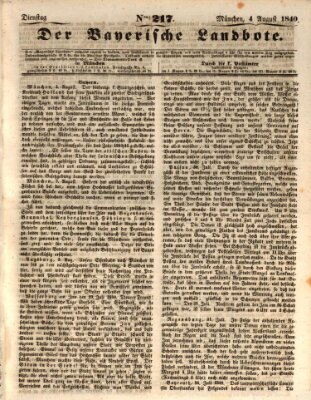 Der Bayerische Landbote Dienstag 4. August 1840