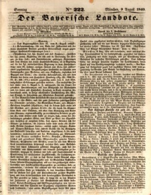 Der Bayerische Landbote Sonntag 9. August 1840