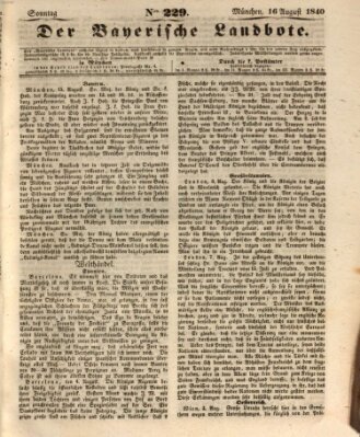 Der Bayerische Landbote Sonntag 16. August 1840