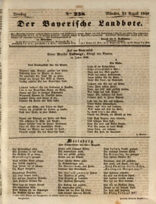 Der Bayerische Landbote Dienstag 25. August 1840