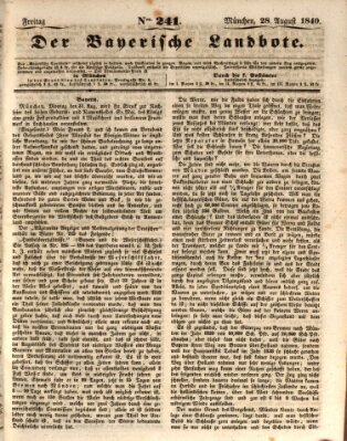 Der Bayerische Landbote Freitag 28. August 1840